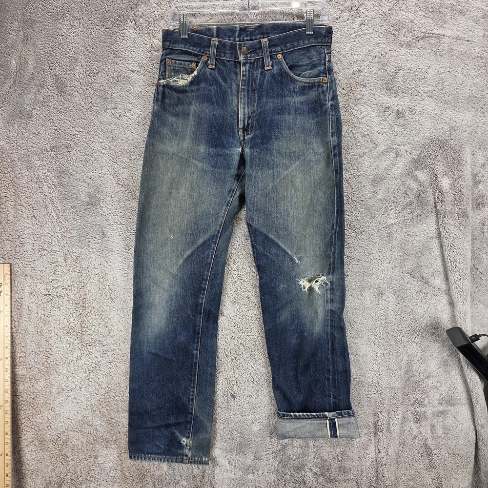 Vintage Levis 551Z Jeans Mens Blue Selvedge Made USA Valencia 555 Fits 28x30